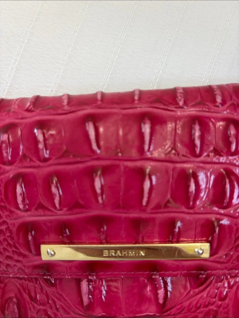 Brahmin Croc-Embossed Shoulder Tote & Wallet - Fuchsia Pink